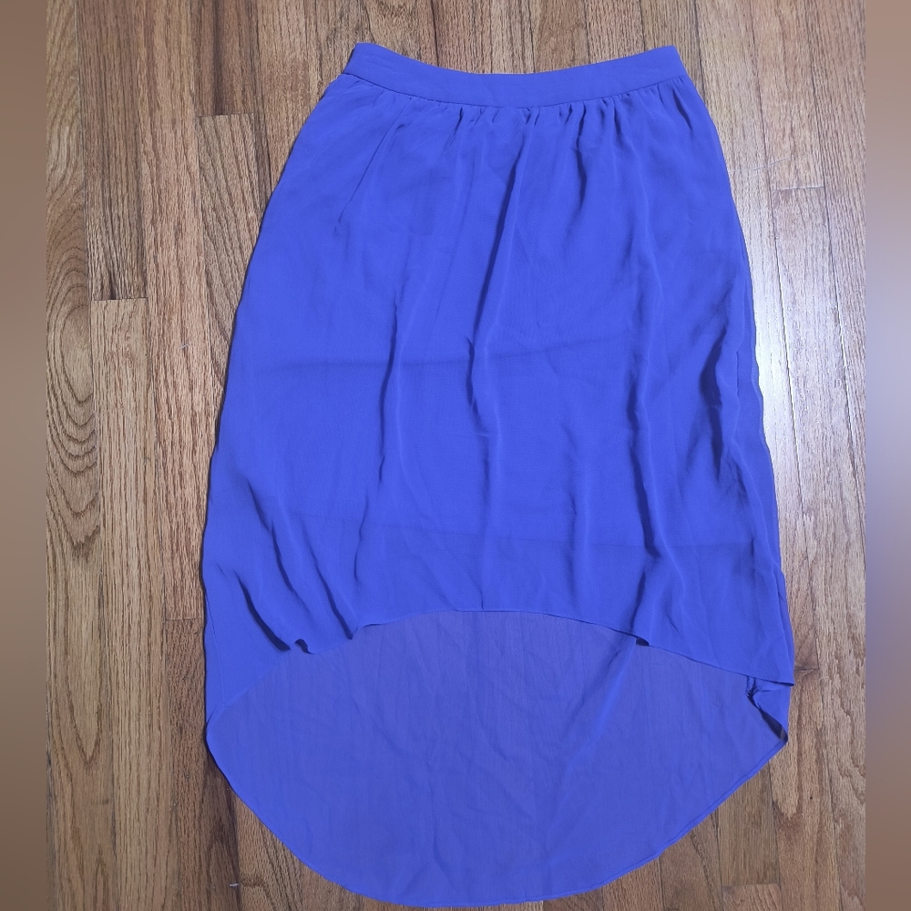 3/$10⭐ Forever 21 Electric Blue Sheer Overlay High-low Skirt,Women's Small